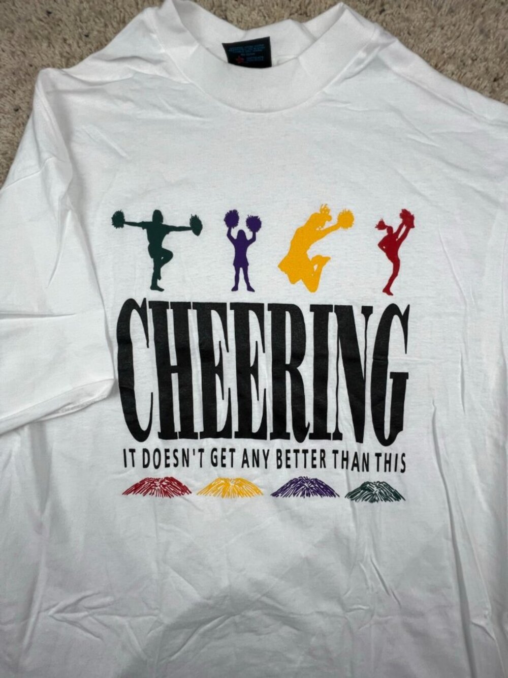 NOS Cheering - It Doesn’t Get Any Better Than This White VTG T-Shirt XL